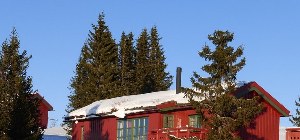 Typisches Norwegisches rotes Haus
